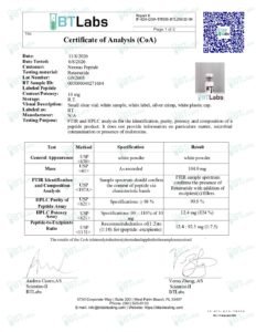 Analysecertificaat Retatrutide 10 mg